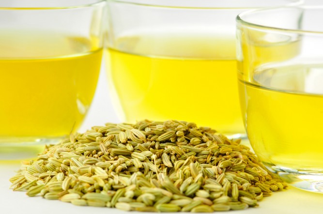 a cup of fennel seeds tea