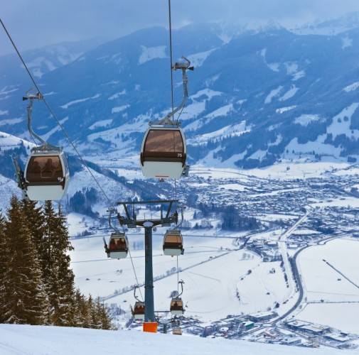 Mountains ski resort Zell-am-See Austria