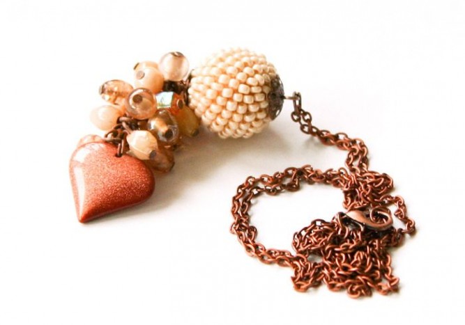 colier vintage-romantic cu inimioara, danah 45