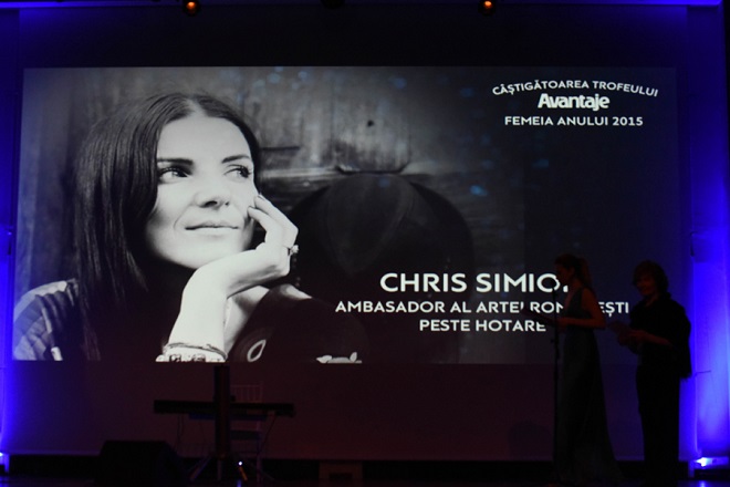 Chris Simion, premiul Femeia Anului 2015, categoria Ambasador al Artei Romanesti peste Hotare
