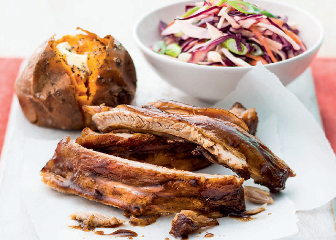 coaste de porc in stil asiatic cu salata de varza