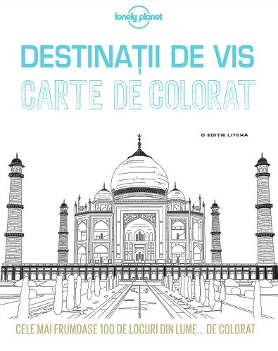 Descoperiți destinații de vis în această carte de colorat antistres pentru adulti, pe care o găsiți aici.