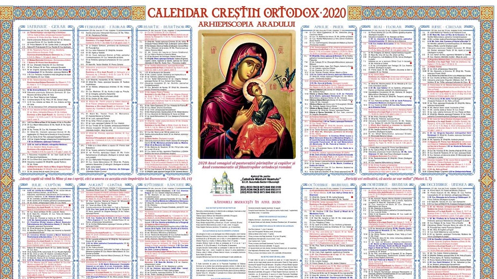 Calendar catolic 2020