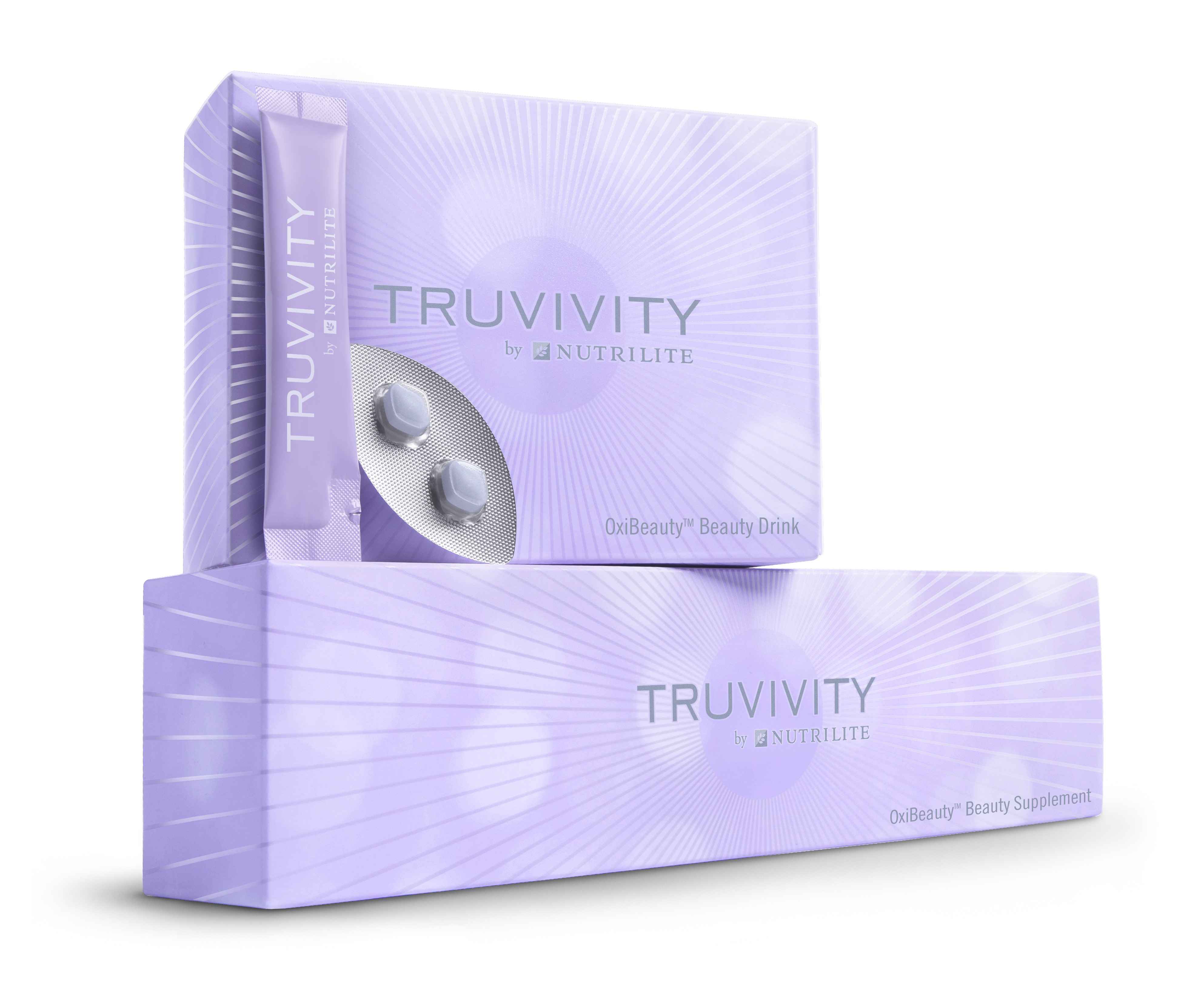 Truvivity OxiBeauty Phase 2 Group Product cartons with blister p